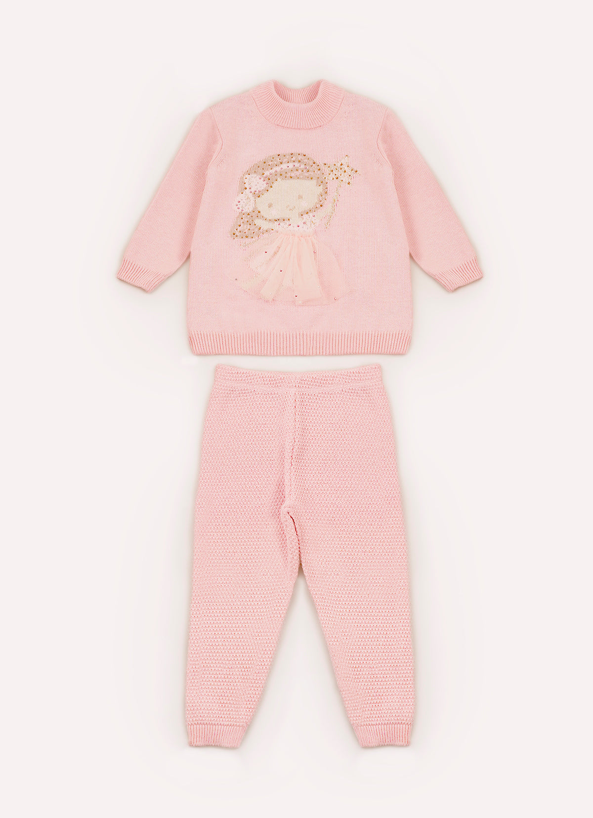 Conj Tricot Blusa Fadinha Tule e Legging Pmini