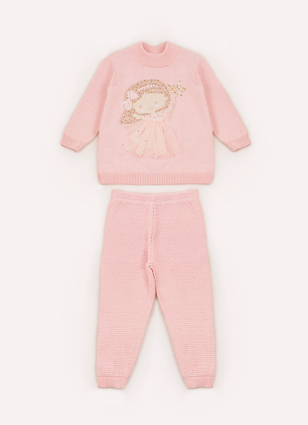 Conj Tricot Blusa Fadinha Tule e Legging Pmini