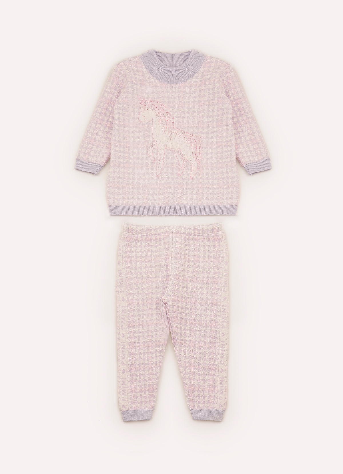 Conj Tricot Xadrez Unicórnio Cristal