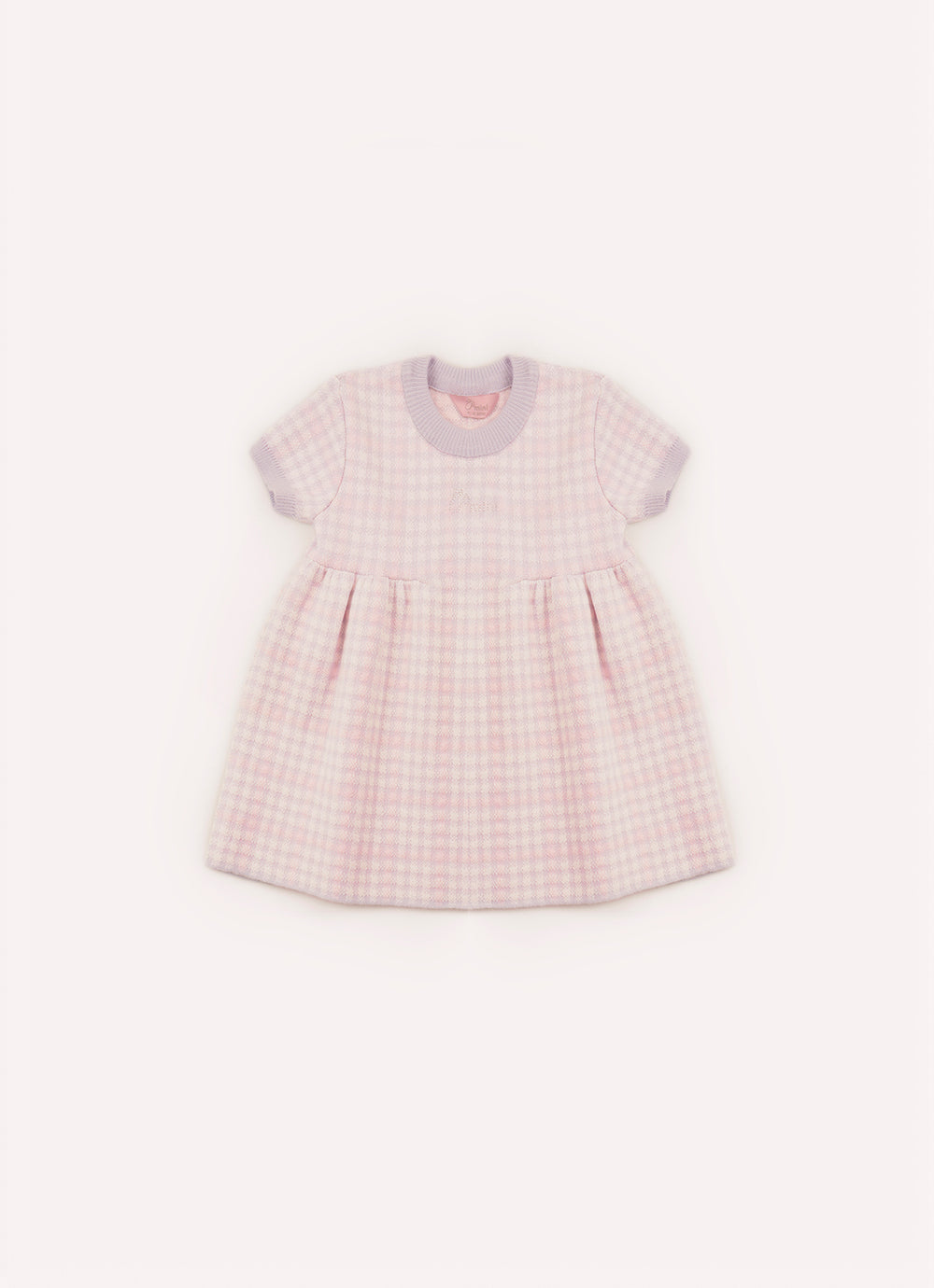 Vestisdo Tricot Xadrez Detalhe Saia Franzida Pmini