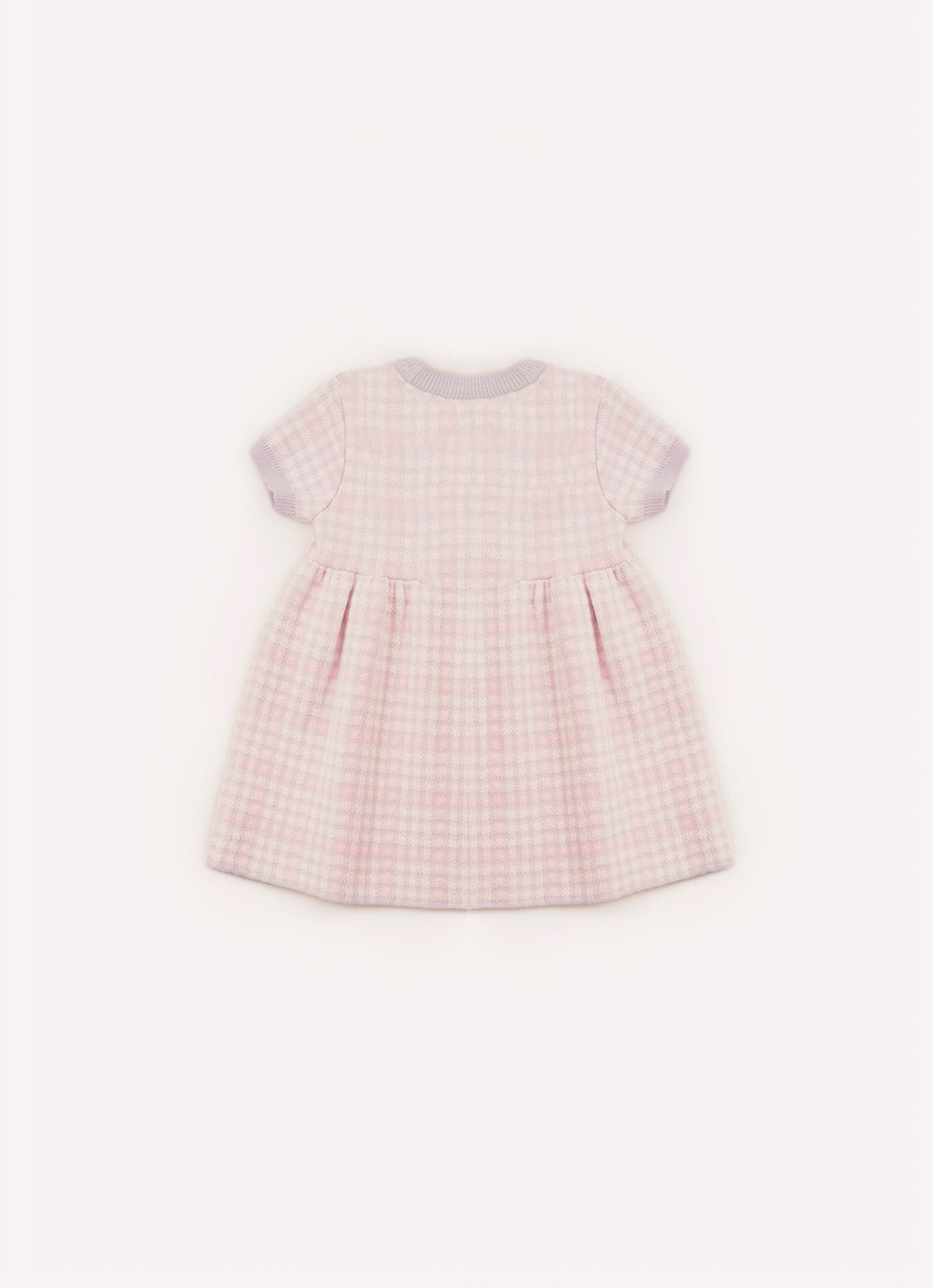Vestisdo Tricot Xadrez Detalhe Saia Franzida Pmini