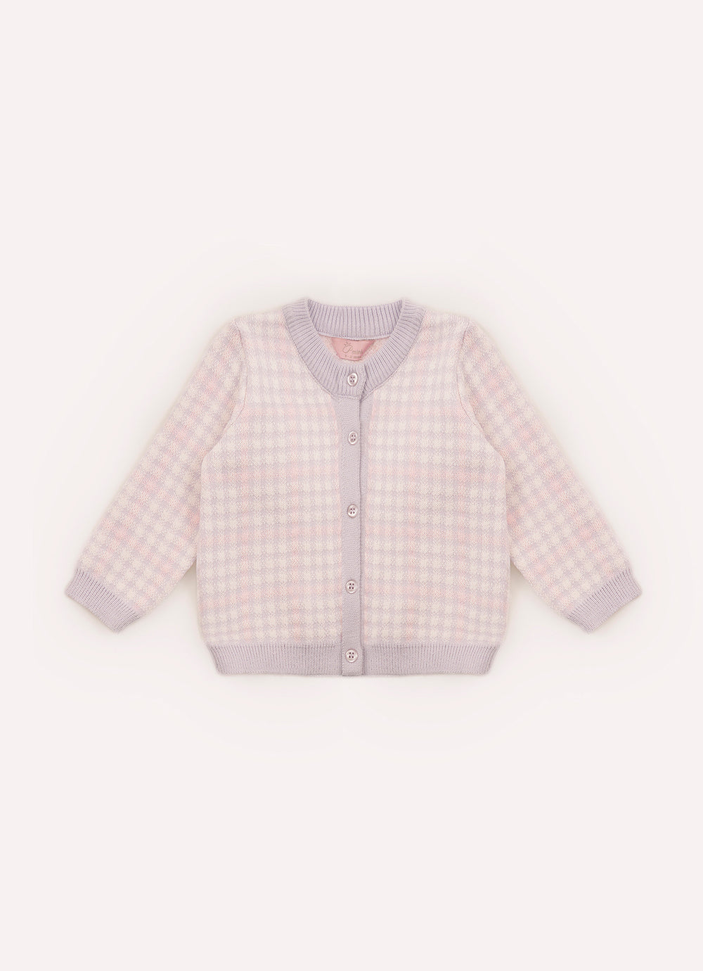Casaqueto Tricot Xadrez Unicórnio Cristal Pmini