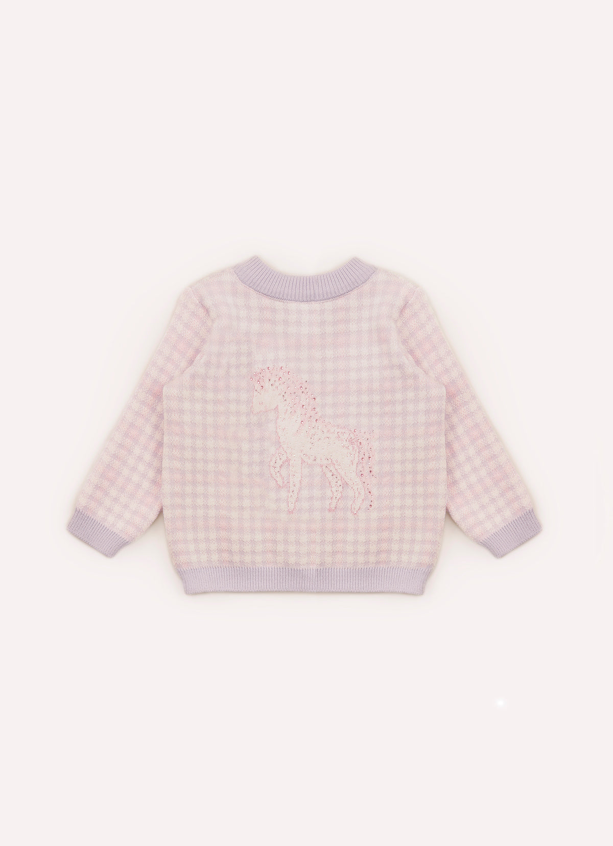 Casaqueto Tricot Xadrez Unicórnio Cristal Pmini