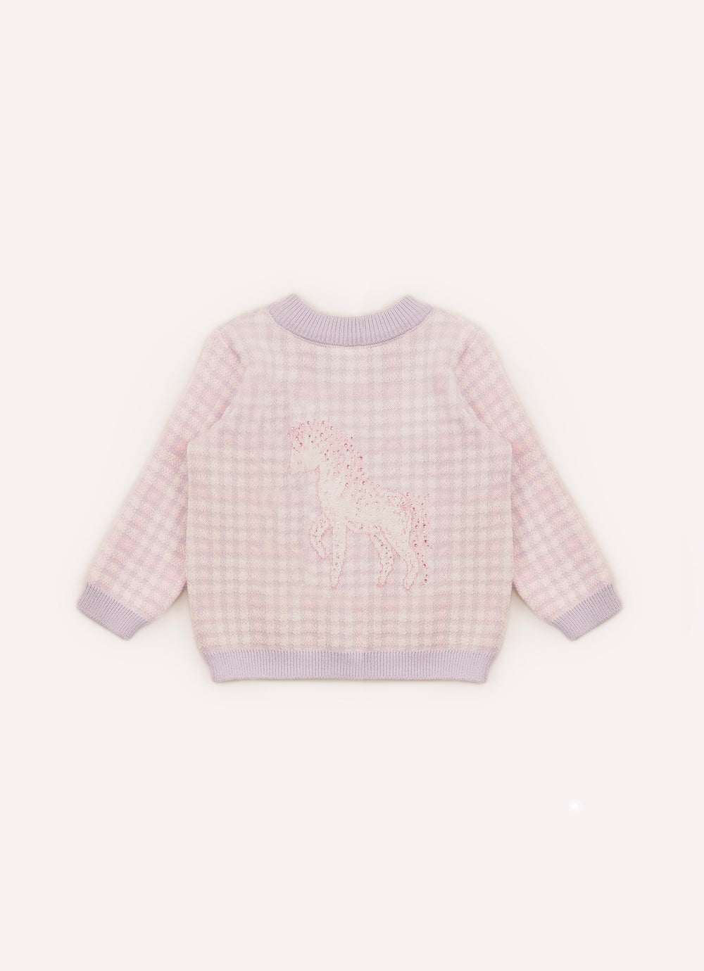Casaqueto Tricot Xadrez Unicórnio Cristal Pmini