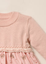 Vestido Tricot Com Saia Algodão Estampa Ursinhas Com Calcinhas