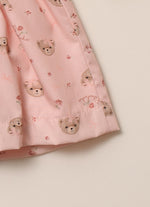 Vestido Tricot Com Saia Algodão Estampa Ursinhas Com Calcinhas