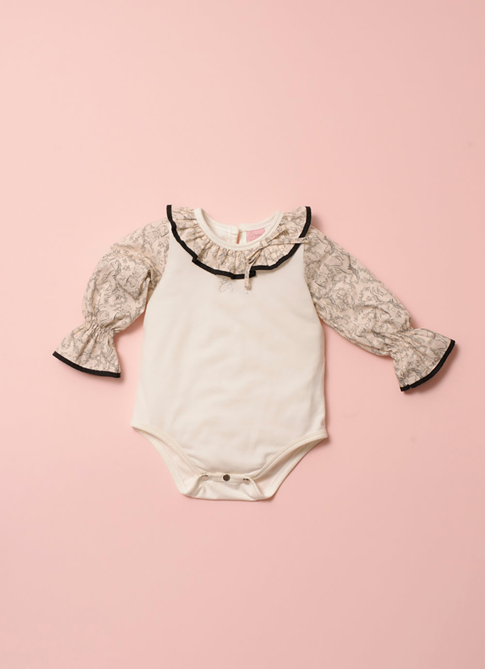 Body Cotton Manga e Gola Algodão Estampa Toile Pmini