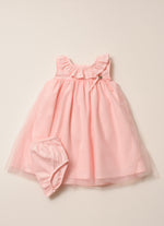 Vestido Tricoline Saia Tule Princesa Pmini