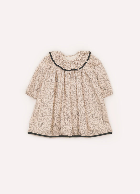Vestido Algodão Estampa Toile Babado Pmini Com Calcinha Vestido Algodão Estampa Toile Babado Pmini Com Calcinha