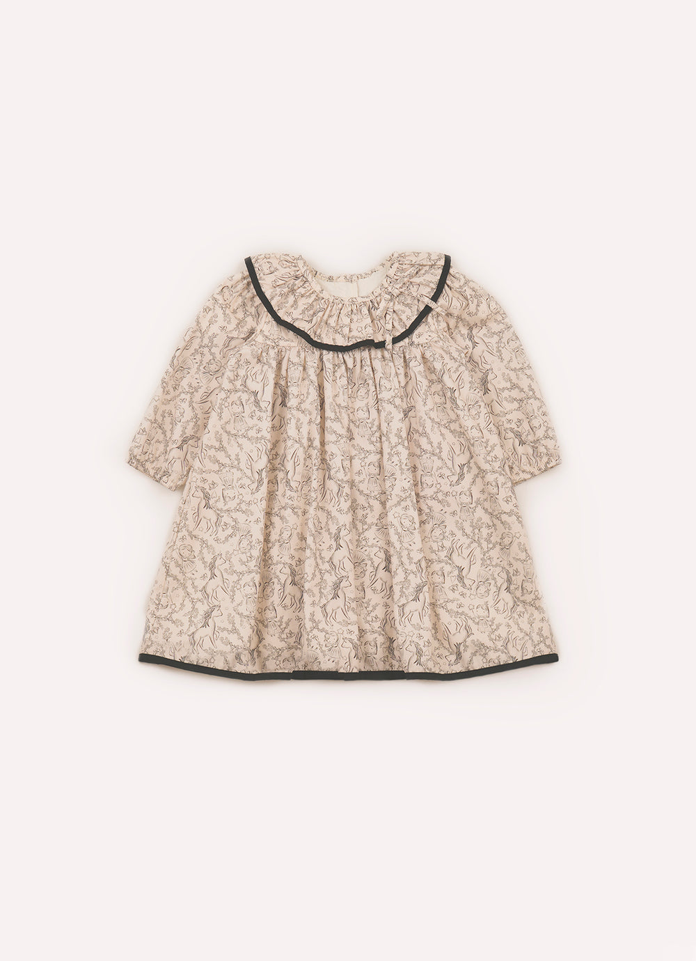 Vestido Algodão Estampa Toile Babado Pmini Com Calcinha