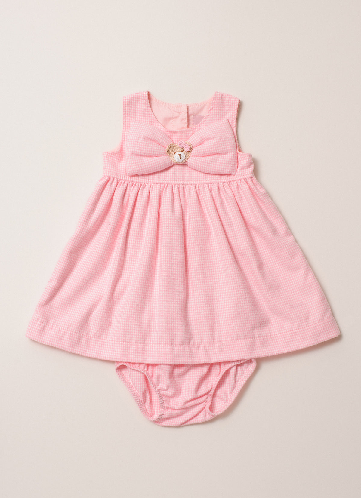 Vestido Flanela Xadrez Maxi Laço Puffer Ursa Crochê