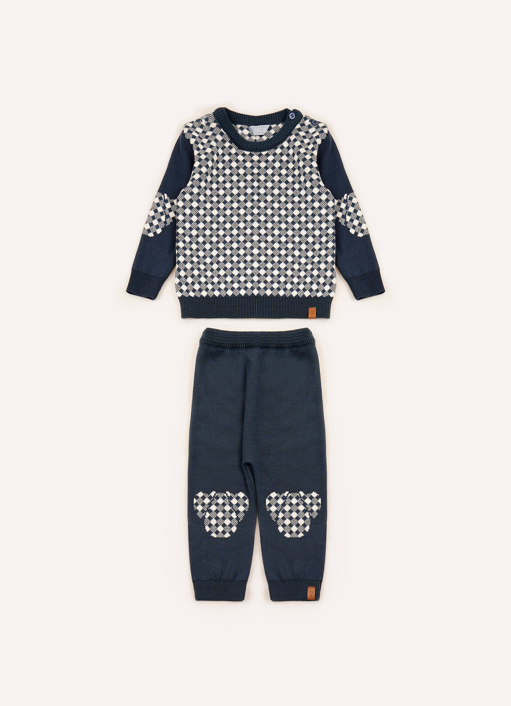 Conjunto Tricot Xadrez Diagonal Contorno Cachorro For Boys