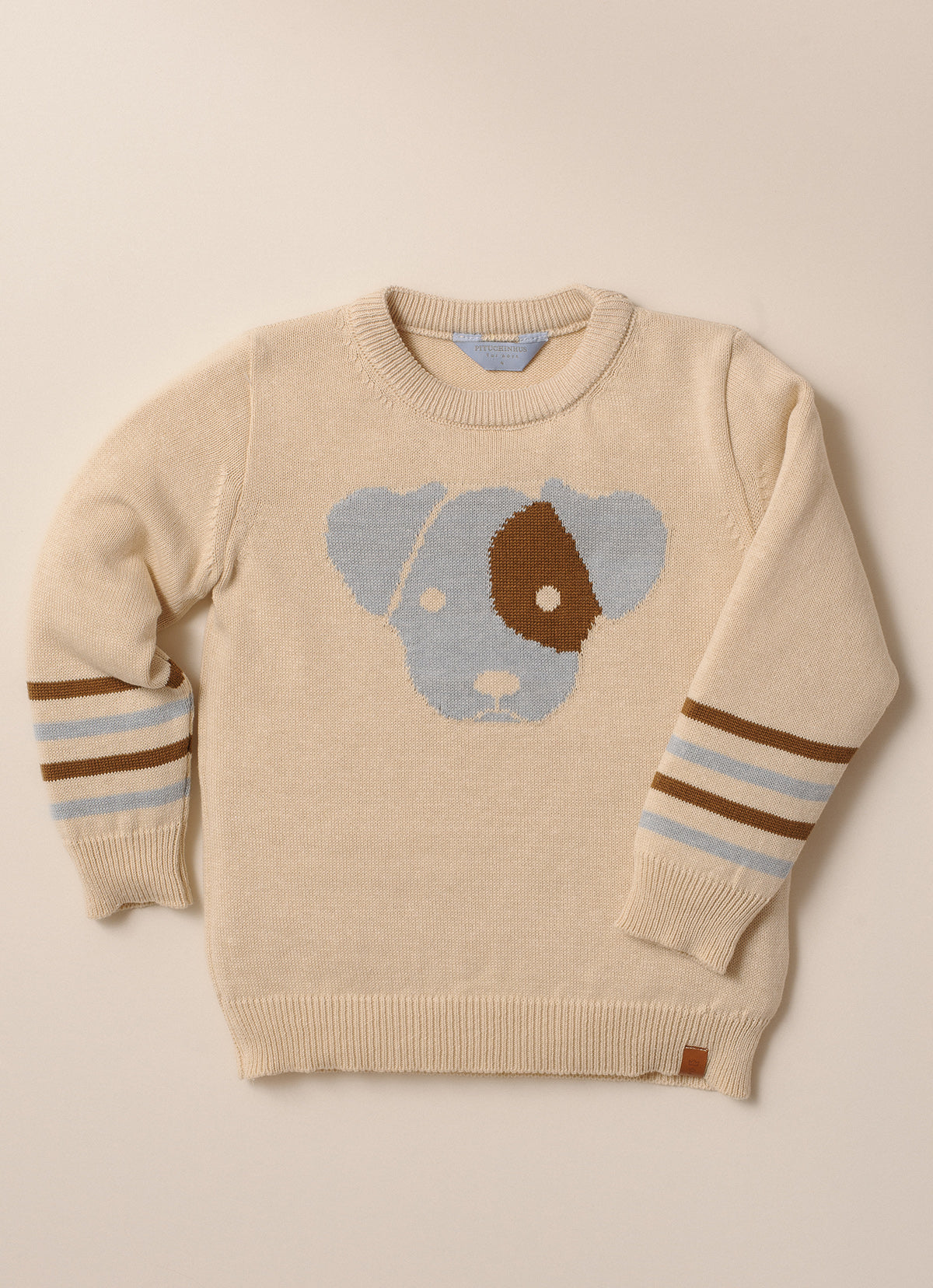 Blusa Tricot Cachorrinho Detalhe Listra For Boys