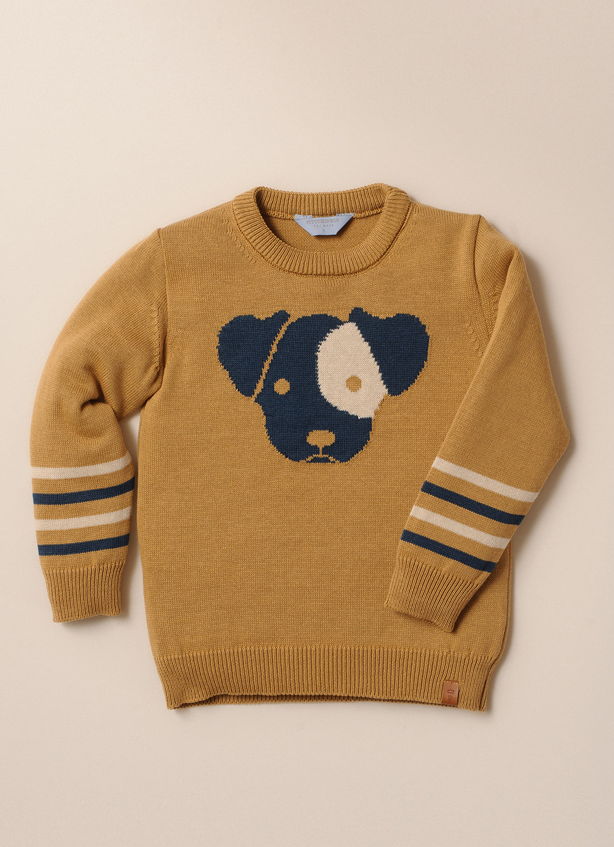 Blusa Tricot Cachorrinho Detalhe Listra For Boys