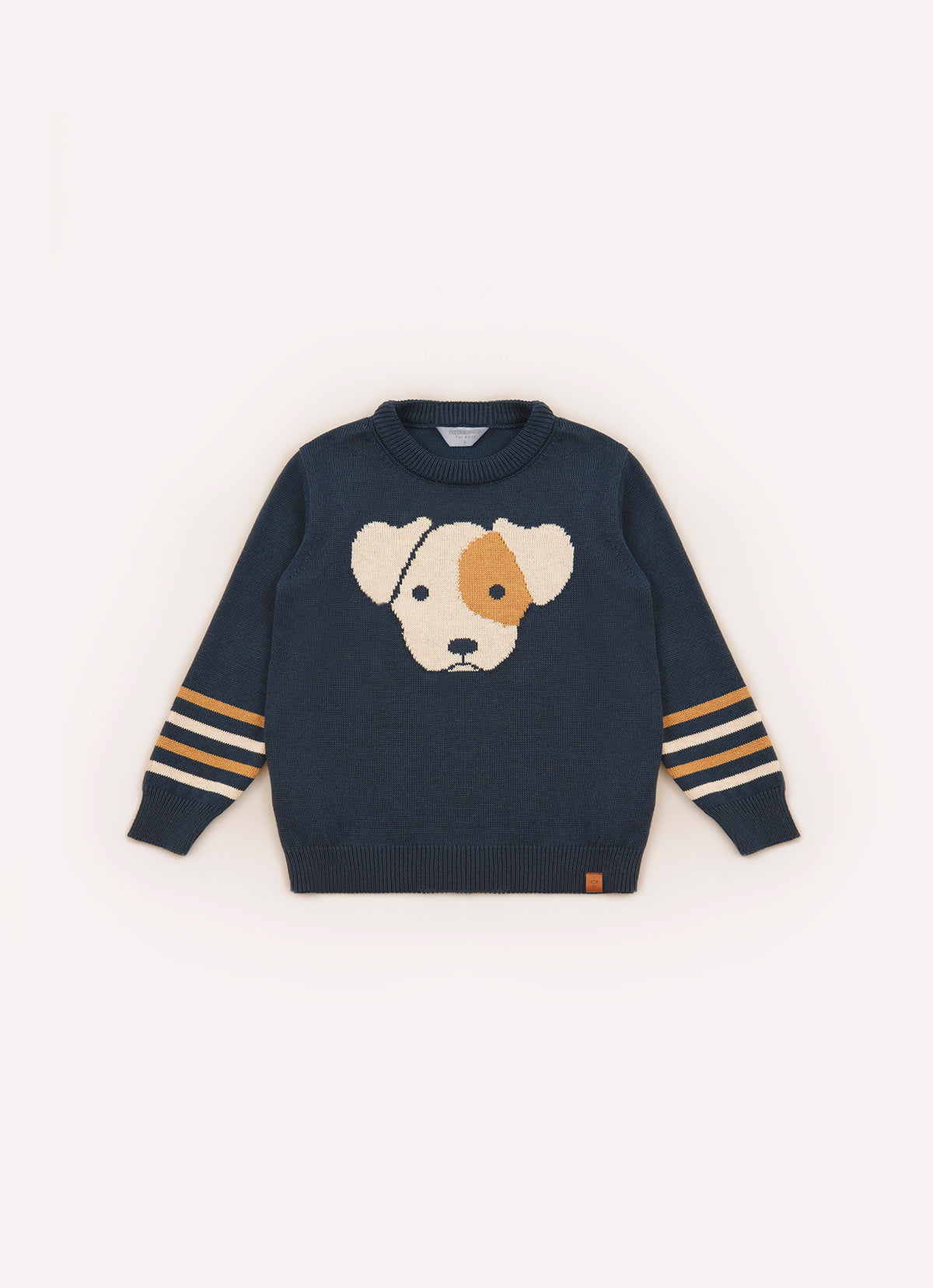 Blusa Tricot Cachorrinho Detalhe Listra For Boys