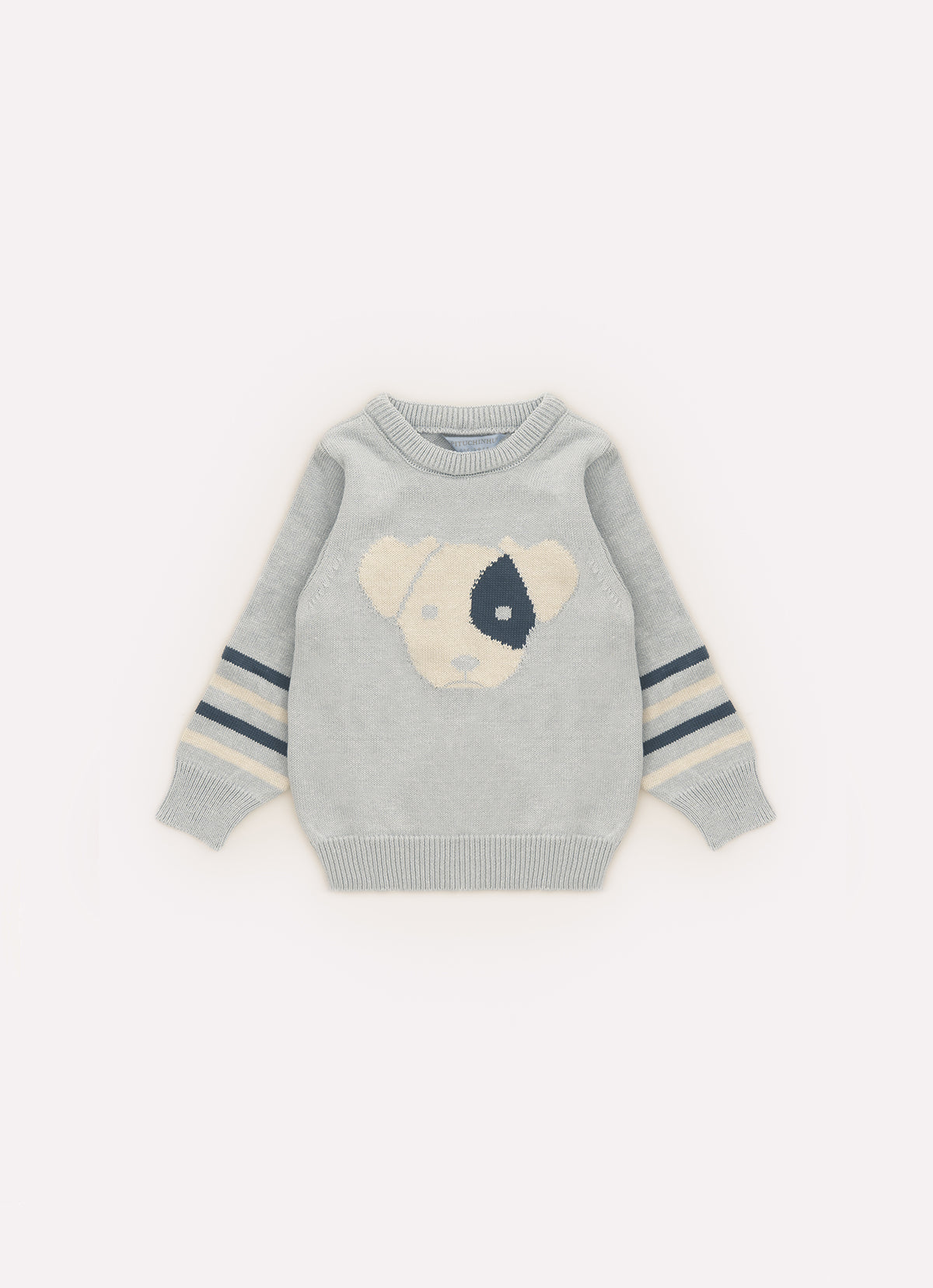 Blusa Tricot Cachorrinho Detalhe Listra For Boys