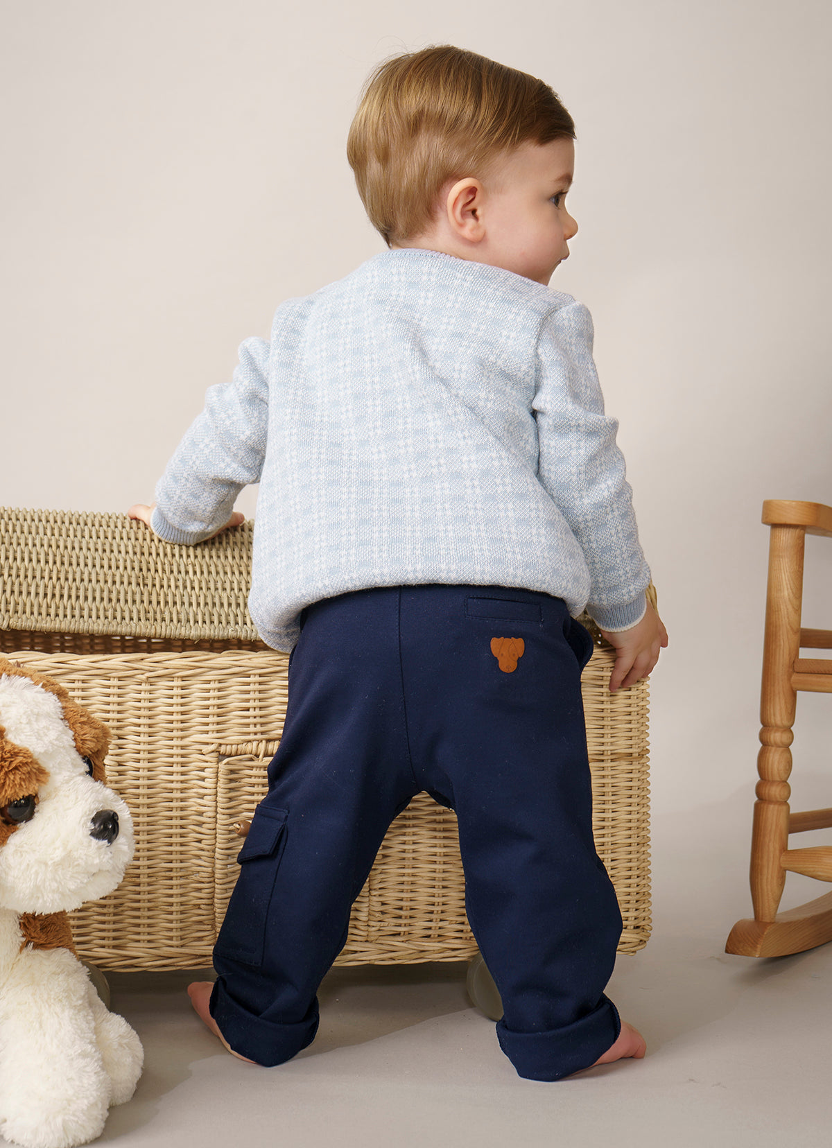 Blusa Tricot Xadrez Patche Cachorro For Boys