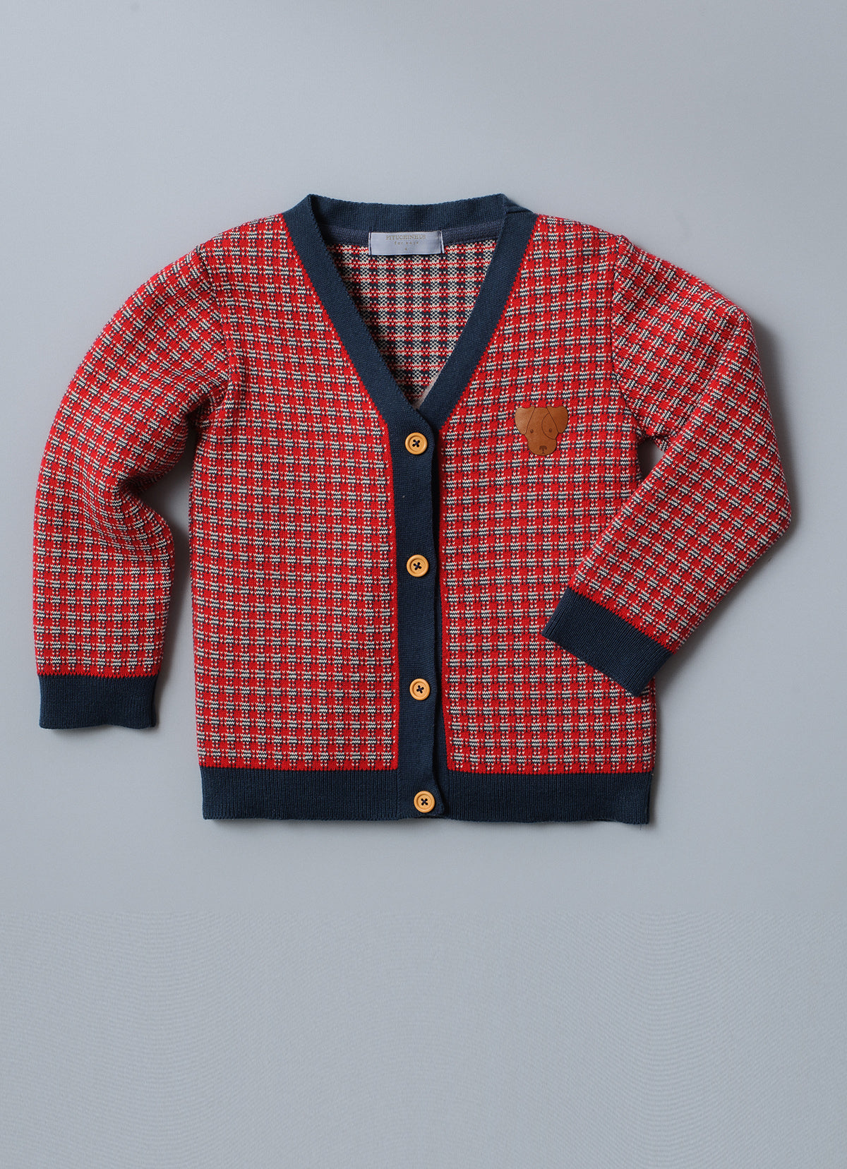 Cardigan Tricot Mini Xadrez For Boys