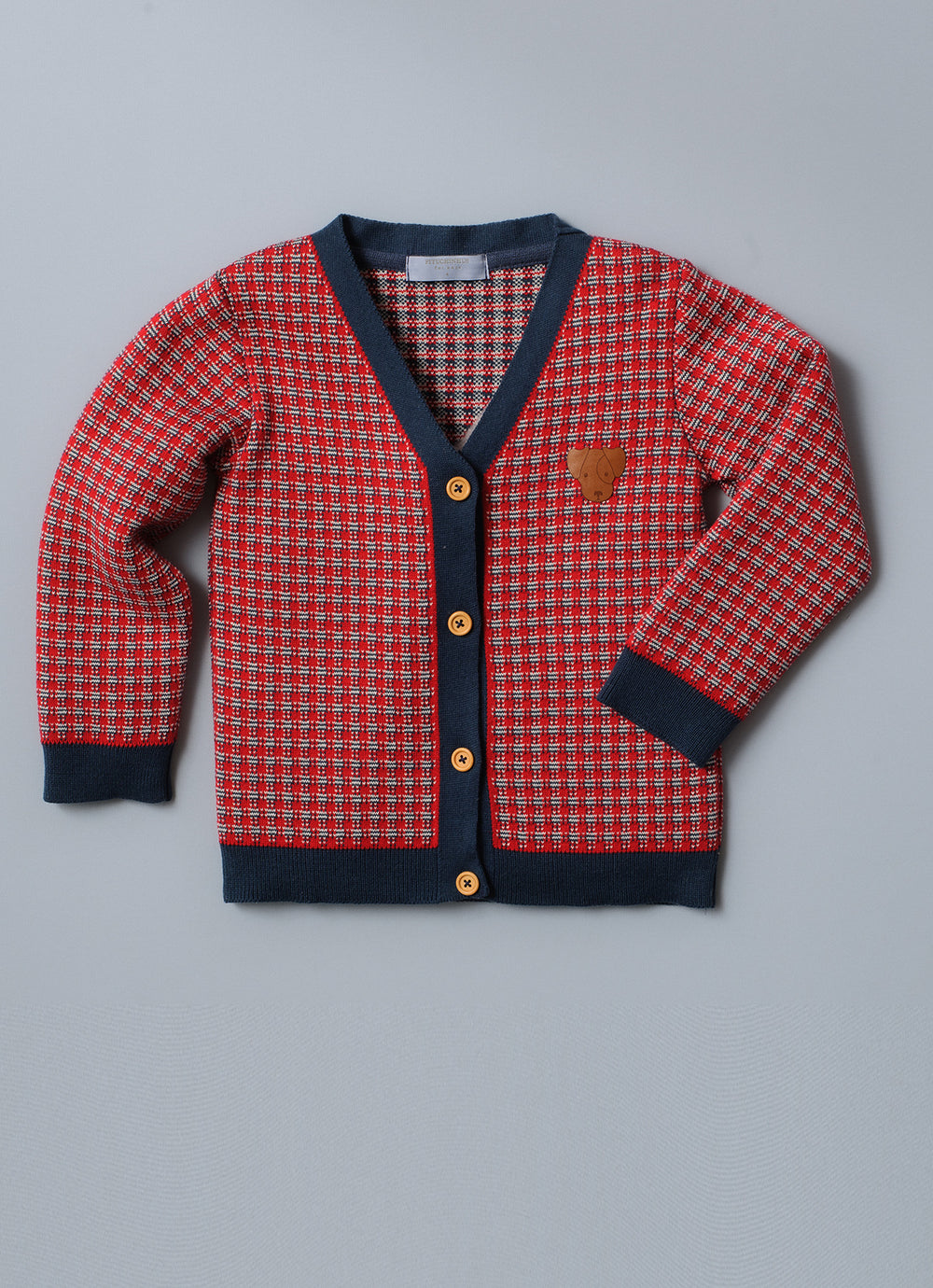Cardigan Tricot Mini Xadrez For Boys
