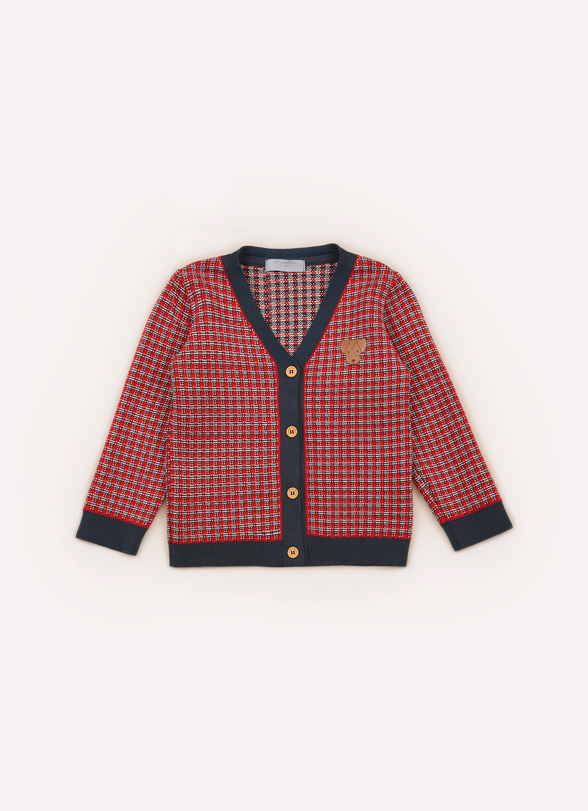 Cardigan Tricot Mini Xadrez For Boys