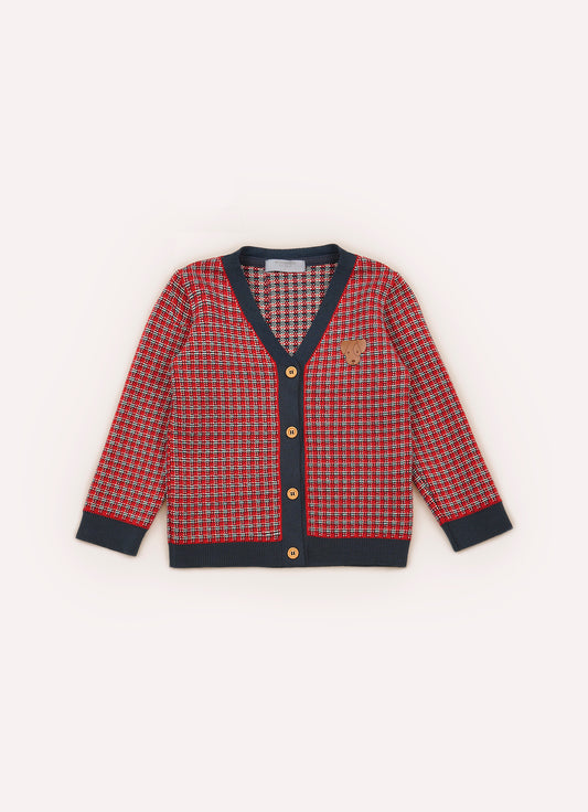 Cardigan Tricot Mini Xadrez For Boys Cardigan Tricot Mini Xadrez For Boys