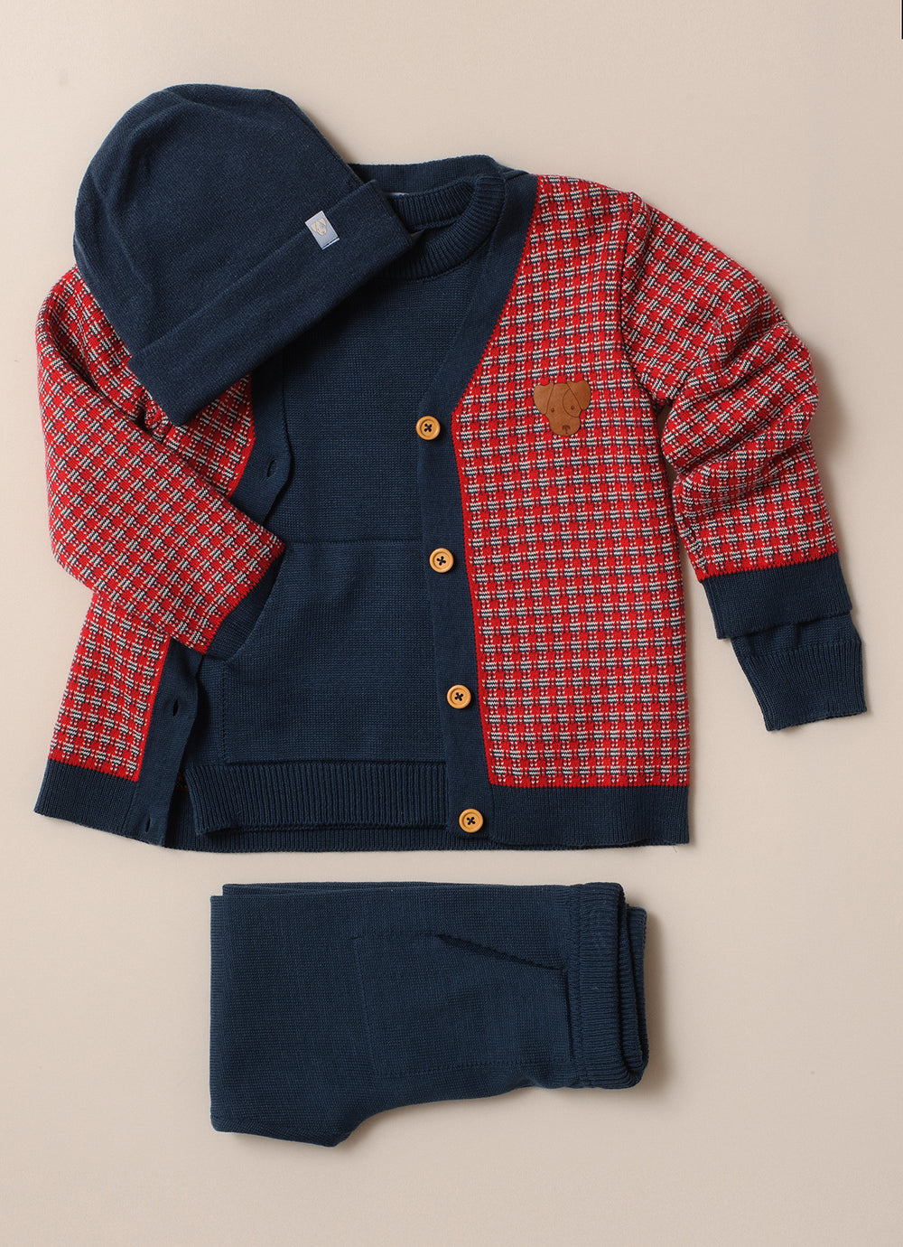 Cardigan Tricot Mini Xadrez For Boys