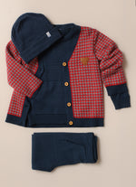 Cardigan Tricot Mini Xadrez For Boys