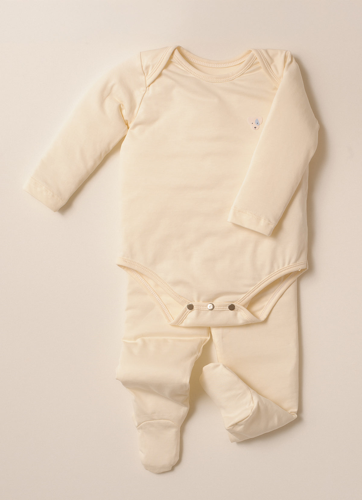 Conjunto Body e Calça Com Pé Cotton Pima For Boys