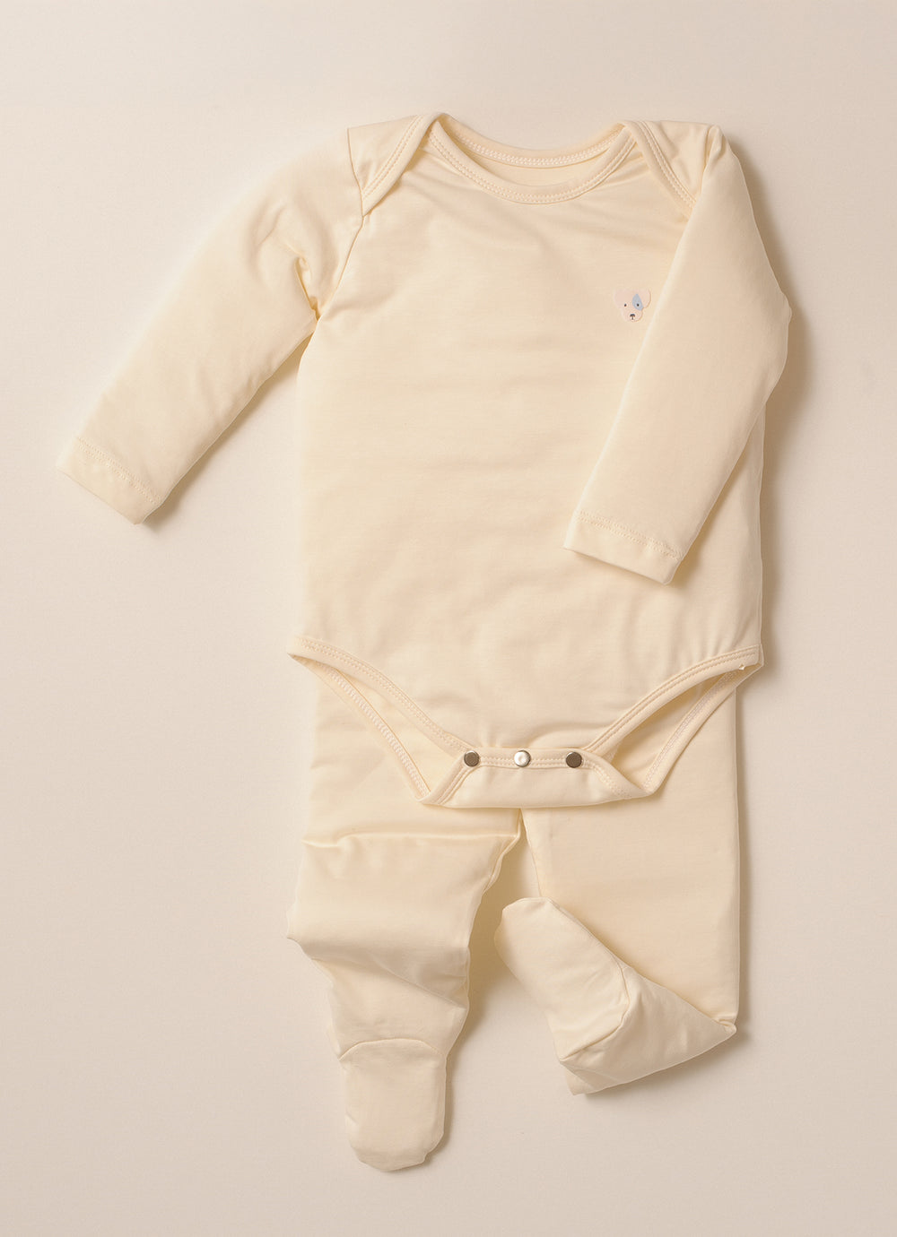 Conjunto Body e Calça Com Pé Cotton Pima For Boys