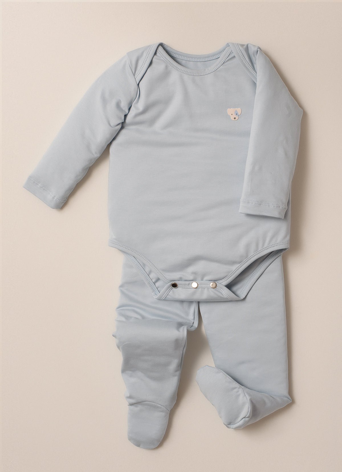 Conjunto Body e Calça Com Pé Cotton Pima For Boys
