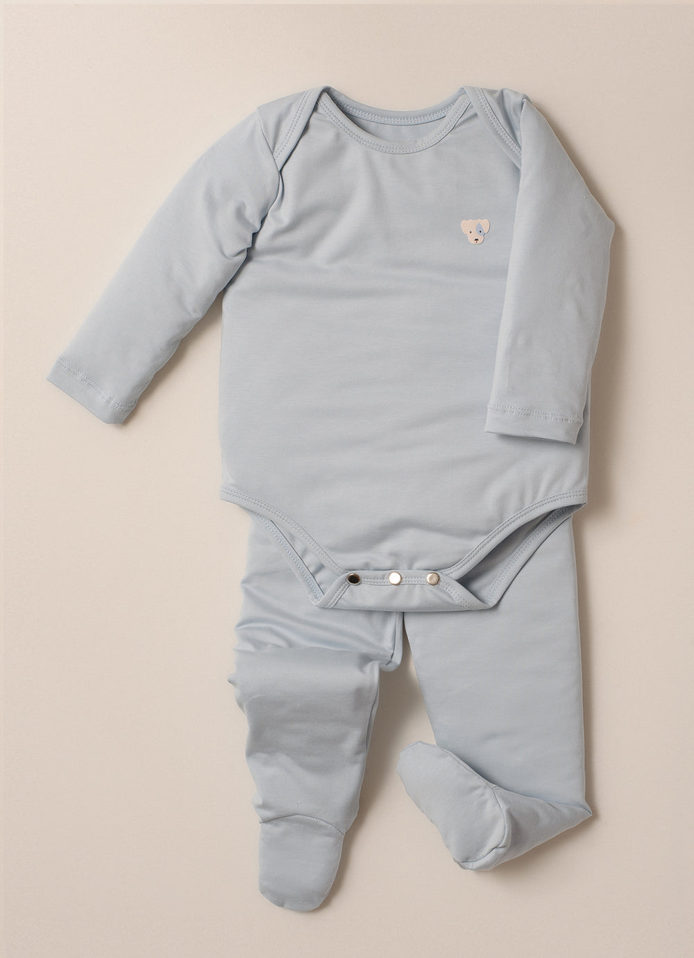 Conjunto Body e Calça Com Pé Cotton Pima For Boys