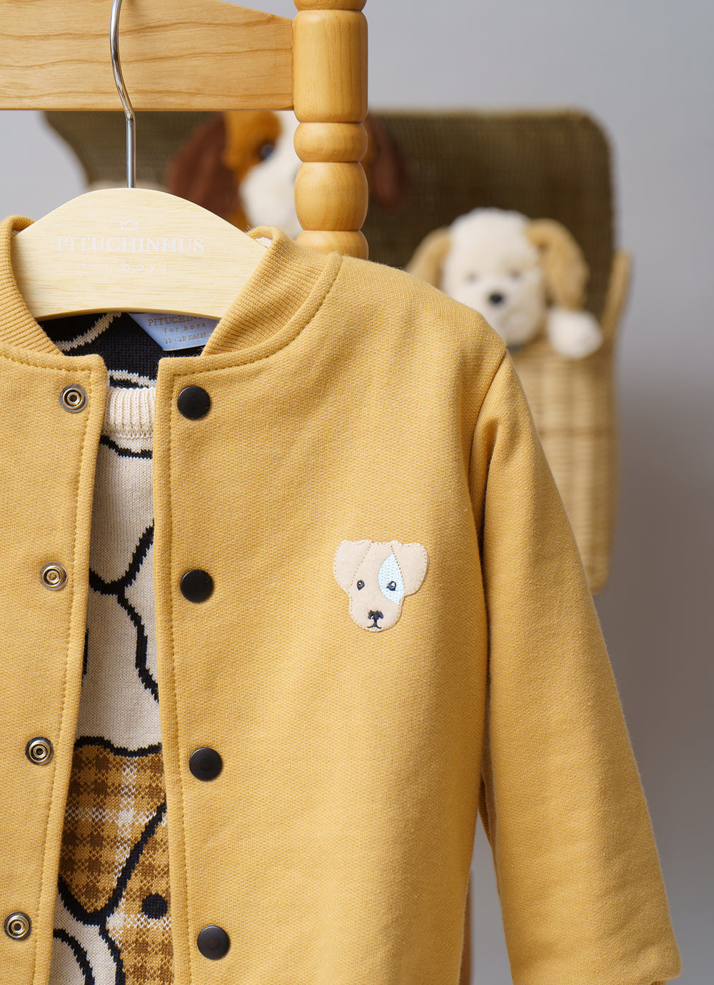 Casaco Bomber Moletom Botões For Boys
