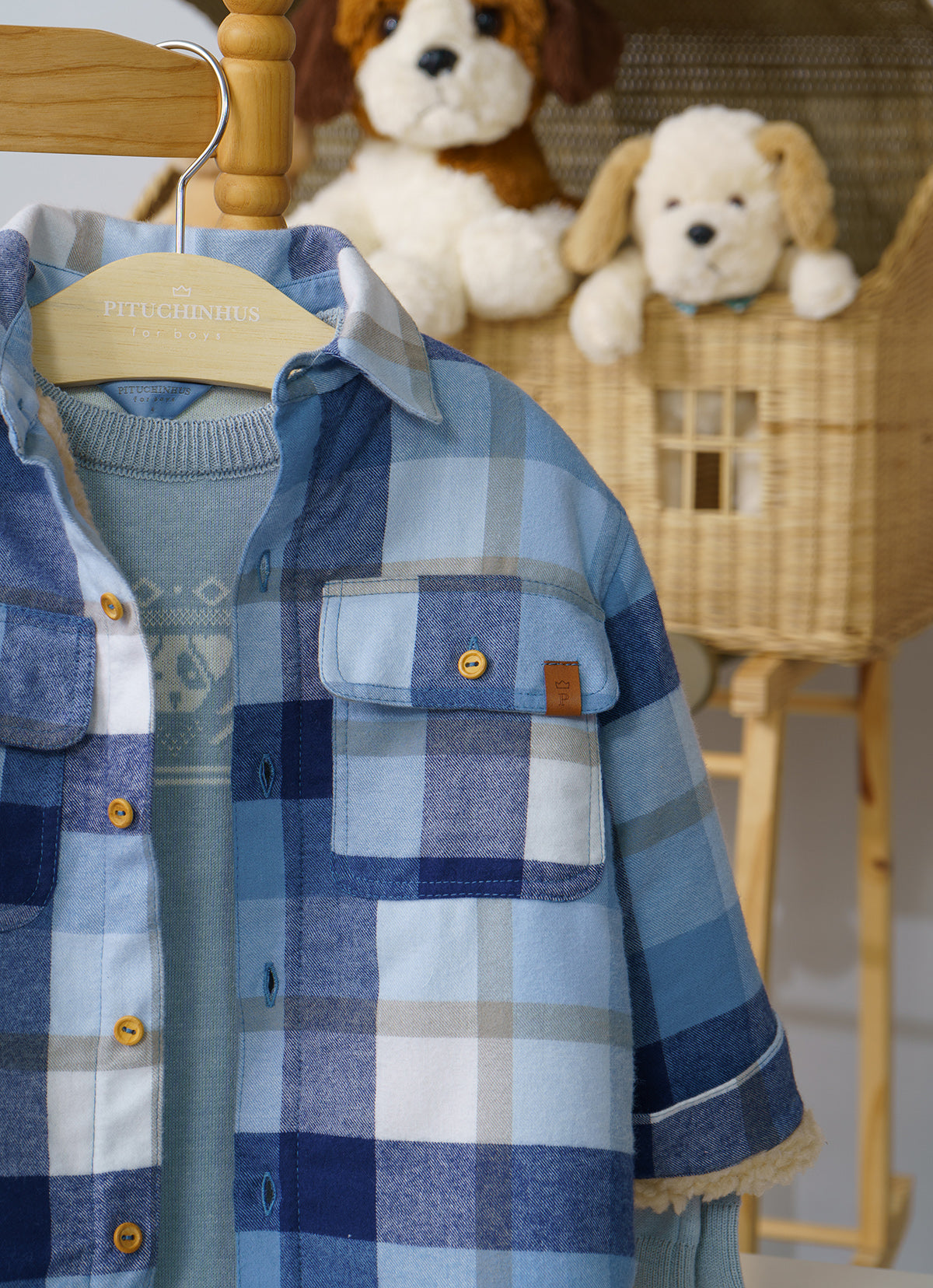 Camisa Xadrez Flanelada Forro Pele Carneirinho For Boys