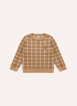 Blusa Tricot Xadrez Patche Couro For Boys