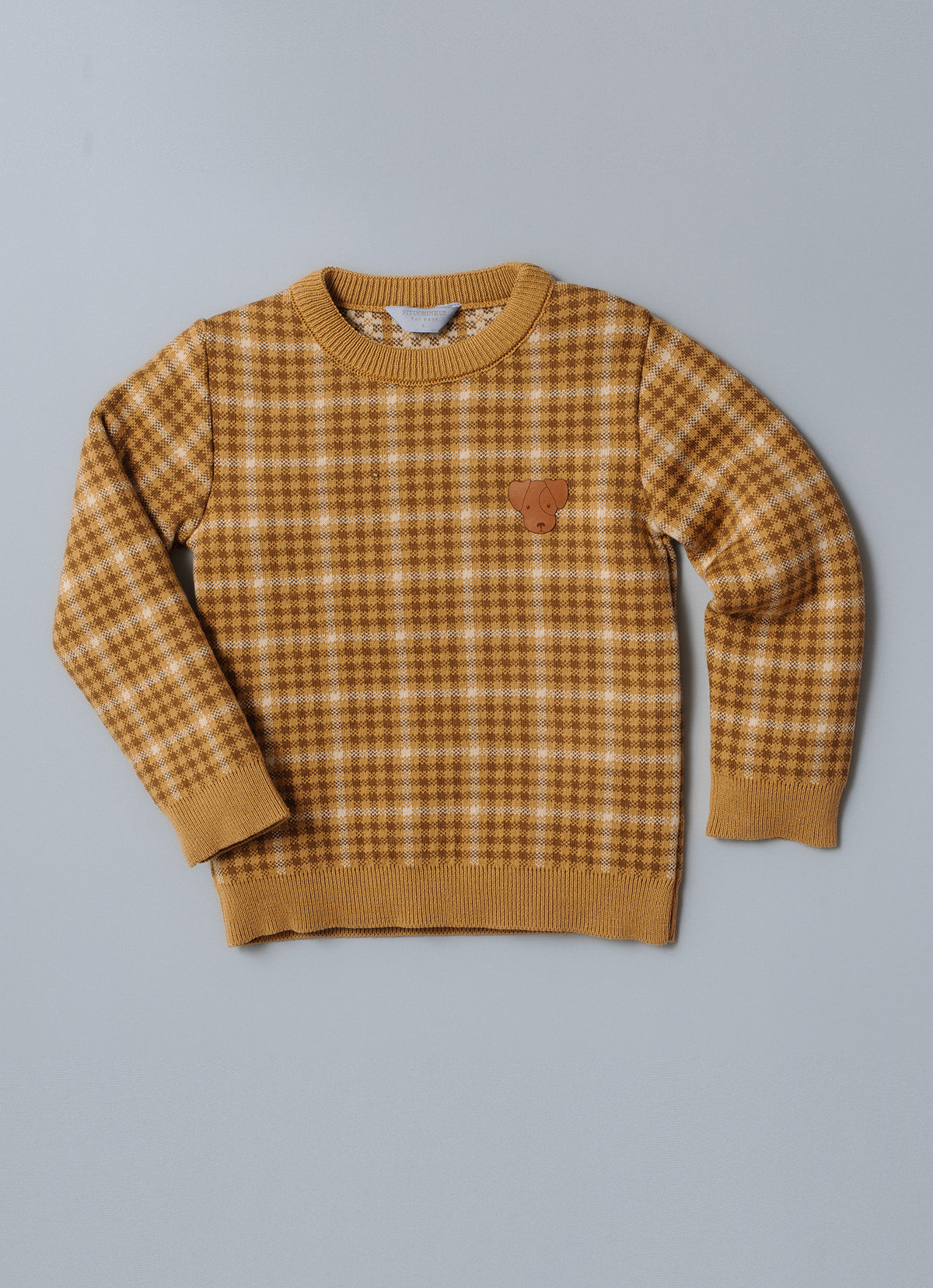 Blusa Tricot Xadrez Patche Couro For Boys