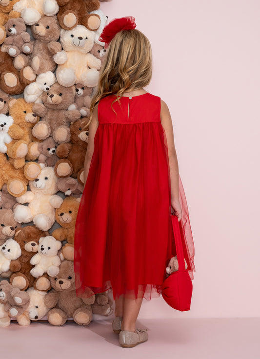 Vestido Tule Mini Lacinhos Natal Vestido Tule Mini Lacinhos Natal