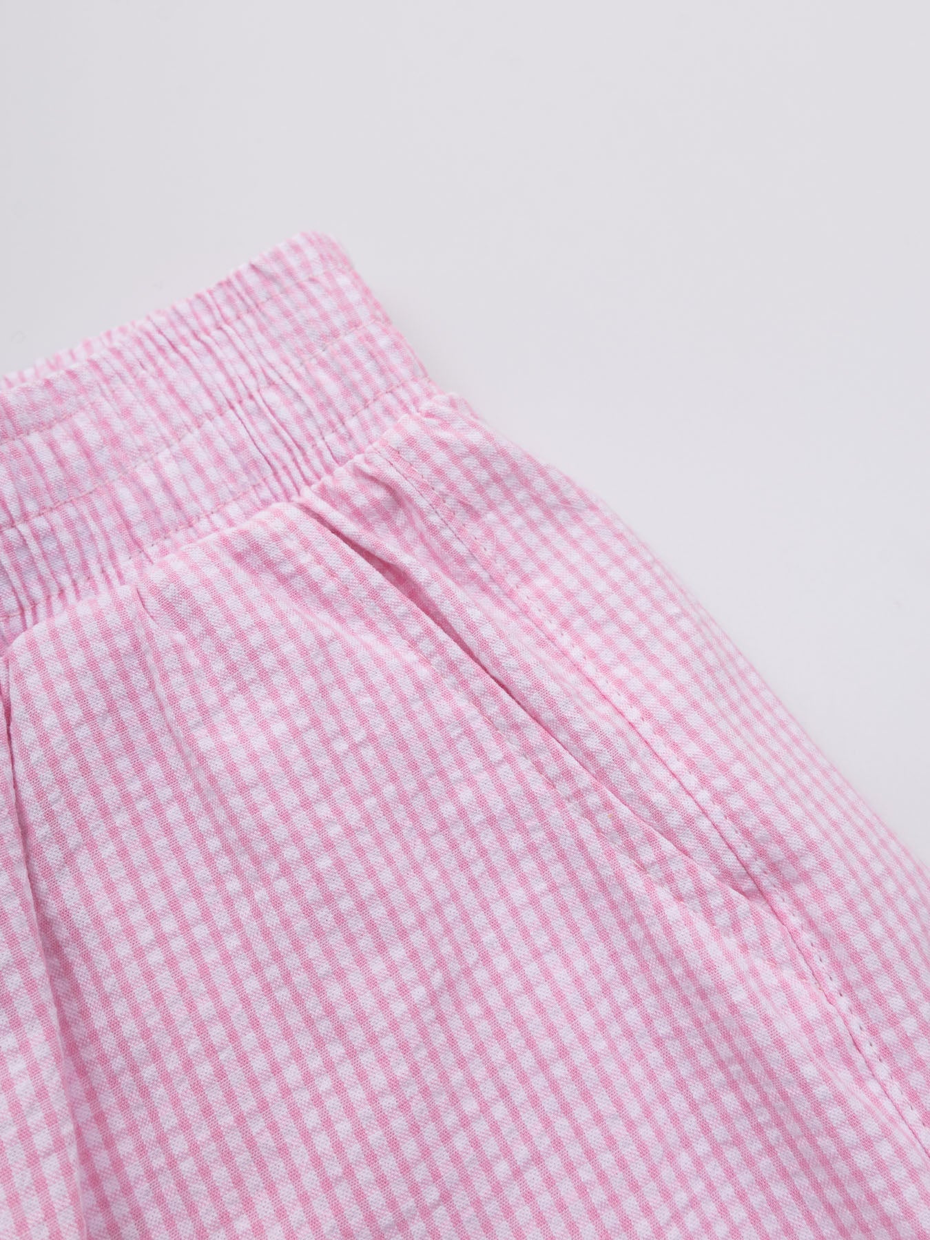 Conjunto Cropped e Short Tricoline Xadrez