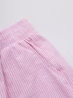 Conjunto Cropped e Short Tricoline Xadrez