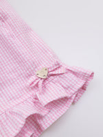 Conjunto Cropped e Short Tricoline Xadrez