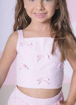 Conjunto Cropped e Short Tricoline Xadrez