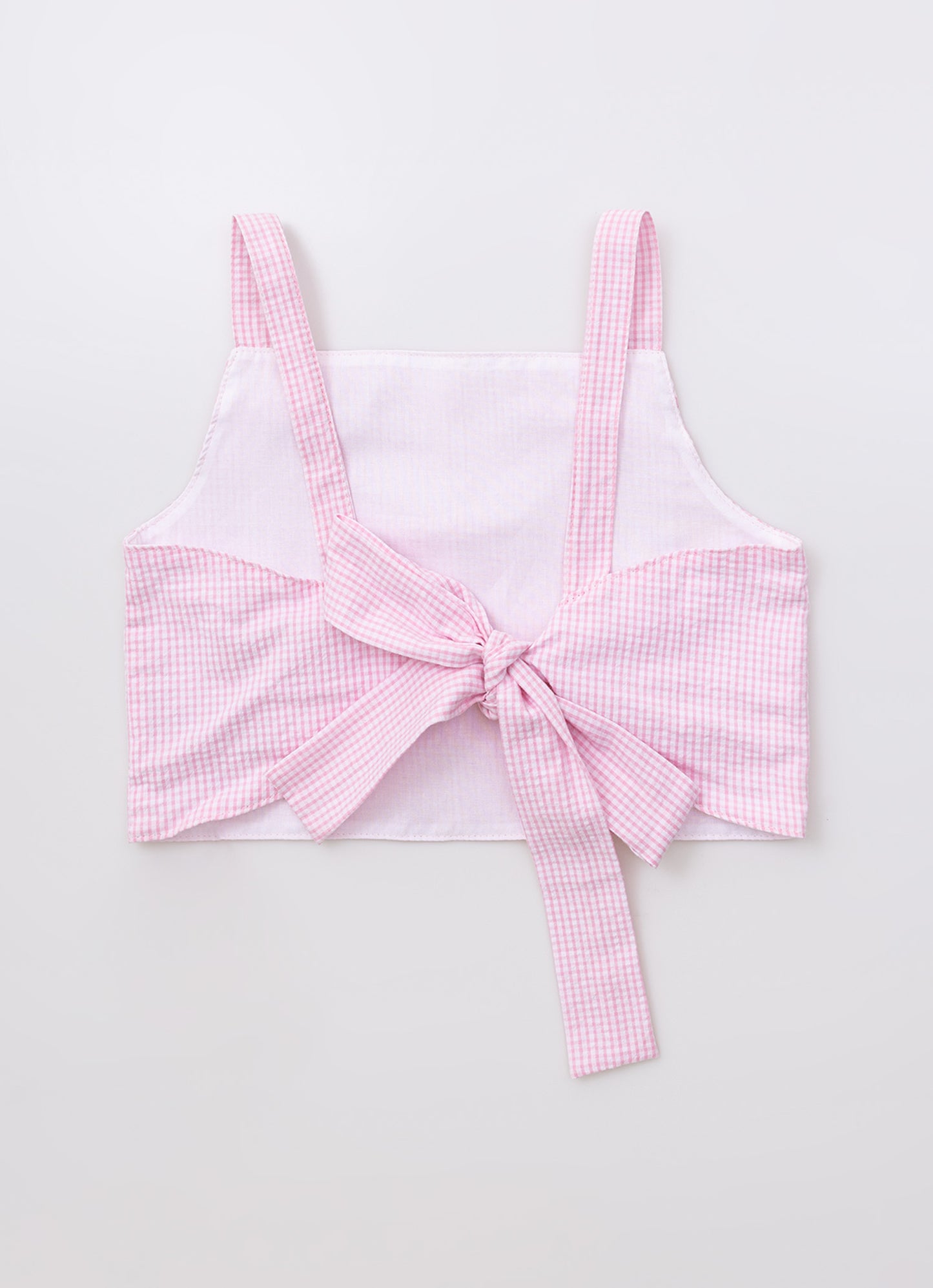 Conjunto Cropped e Short Tricoline Xadrez