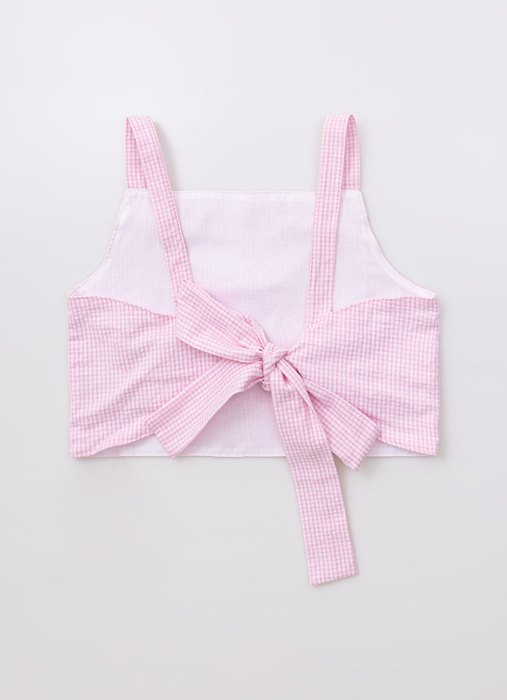 Conjunto Cropped e Short Tricoline Xadrez