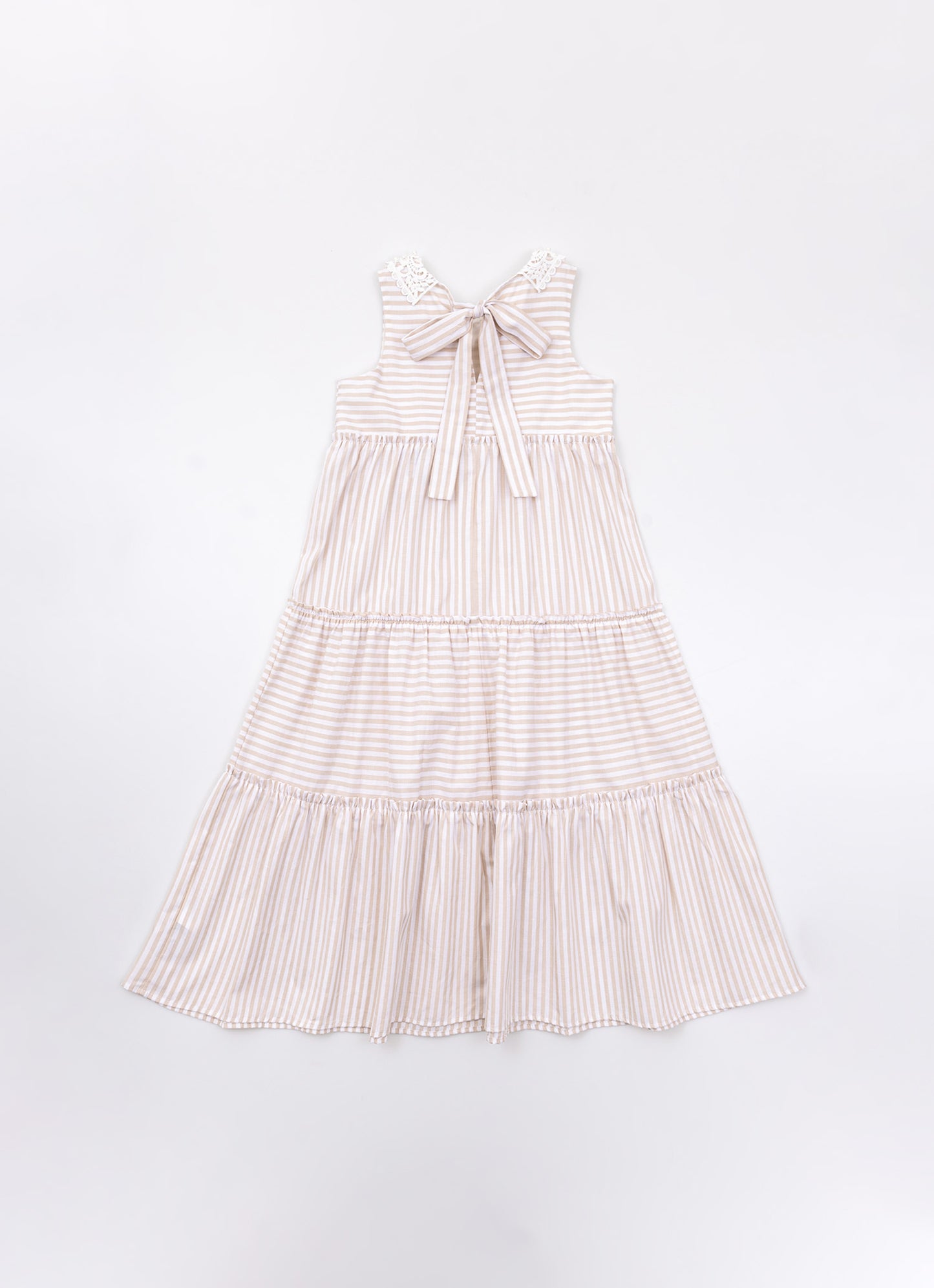Vestido Midi Tricoline Listrado