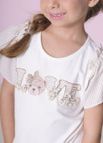 Blusa Cotton Bordados Mangas Xadrez