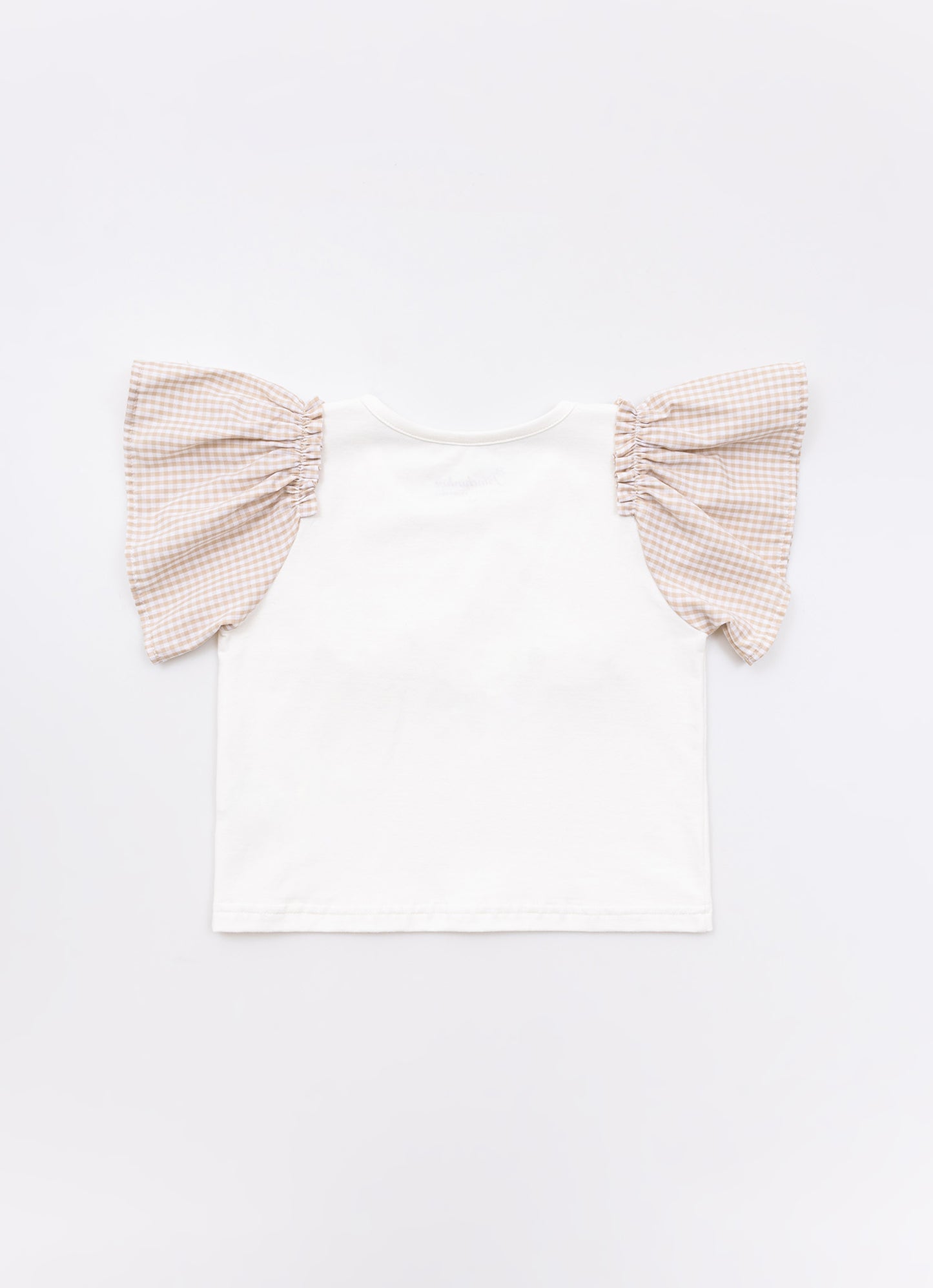 Blusa Cotton Bordados Mangas Xadrez