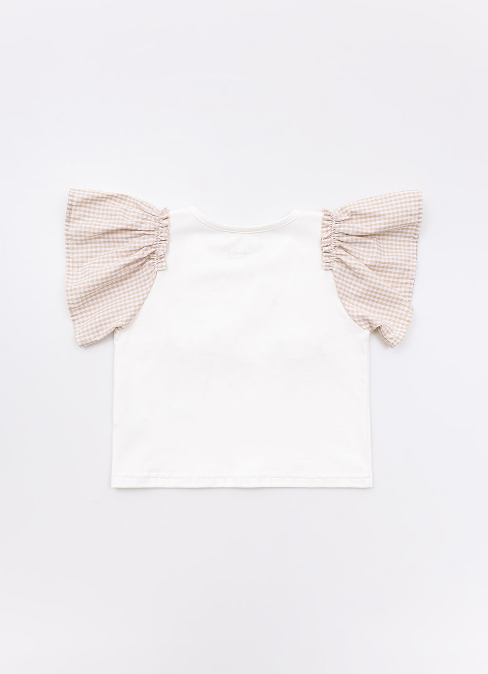 Blusa Cotton Bordados Mangas Xadrez