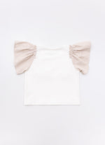 Blusa Cotton Bordados Mangas Xadrez