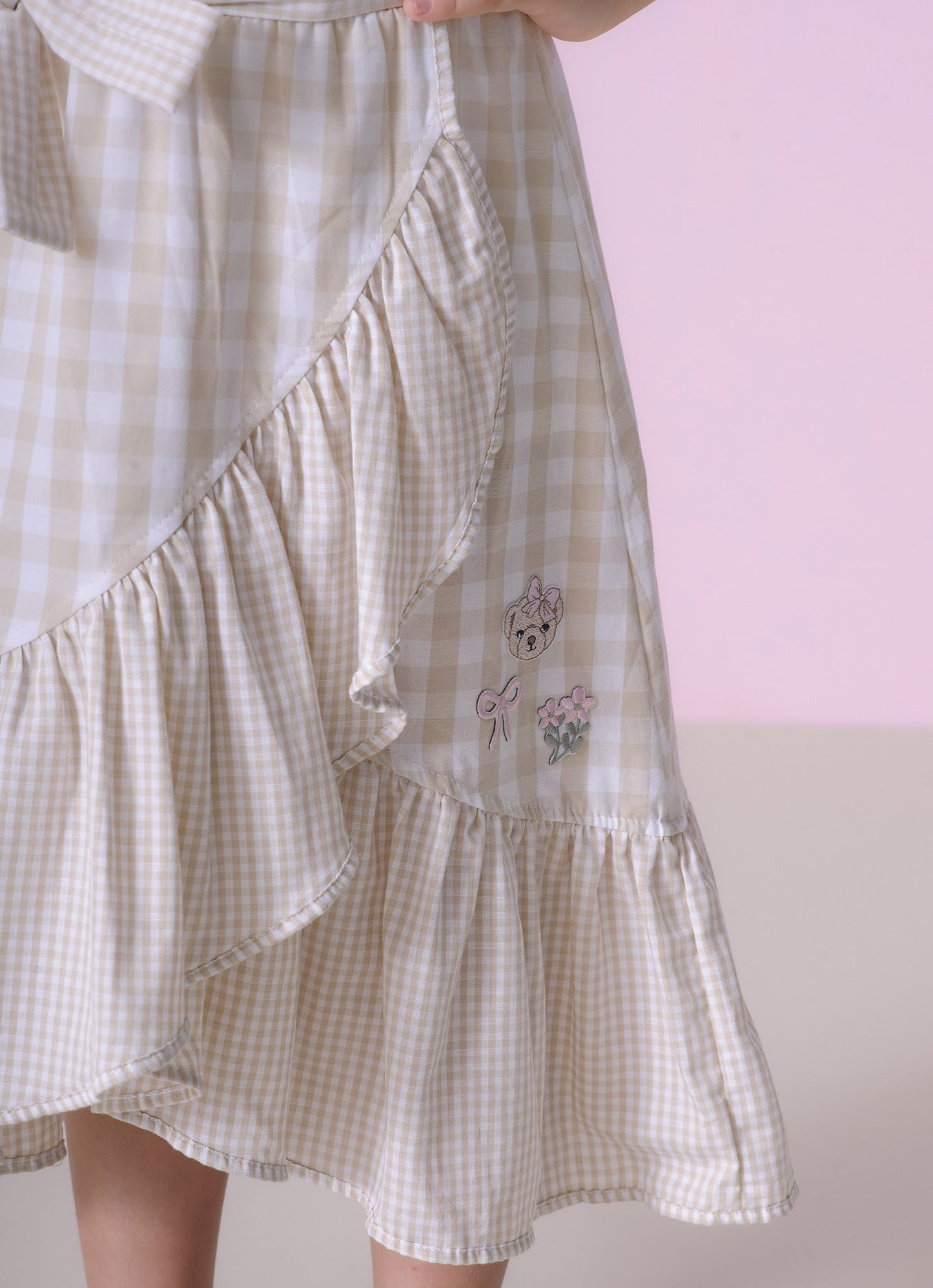 Saia Short Midi Algodão Xadrez