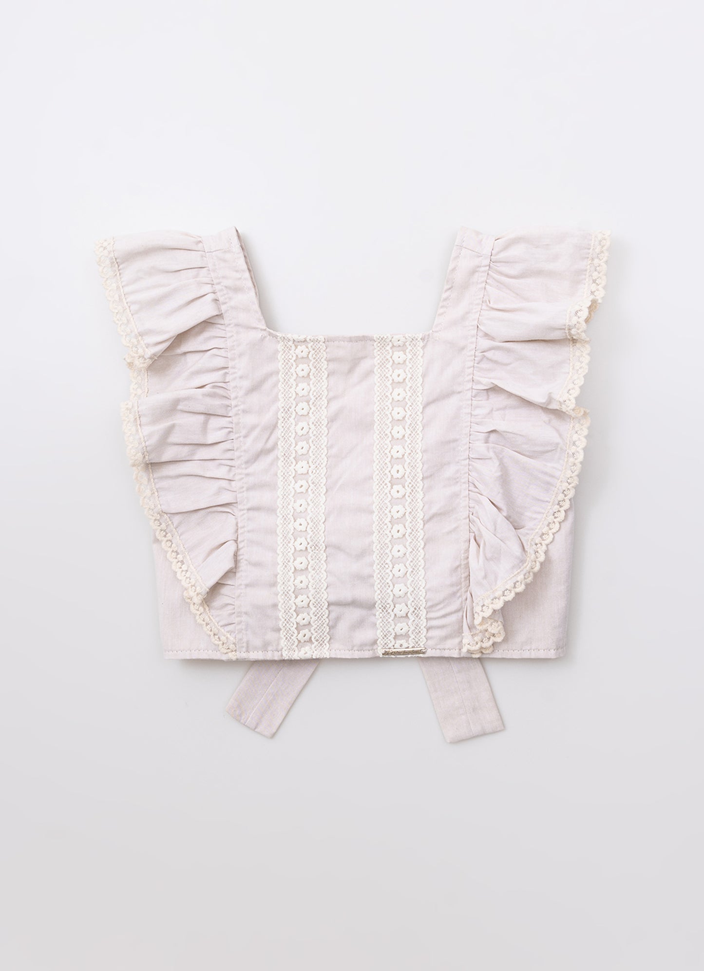 Blusa Cropped Algodão Manga Babado