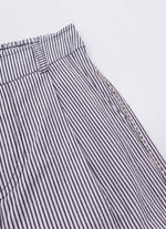 Calça Reta Com Pregas Algodão Cristais